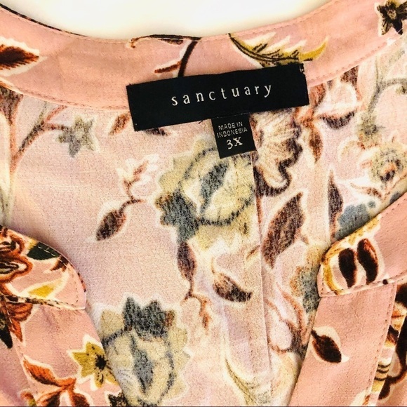 Sanctuary Curve Blush Pink Floral Blouse - Picture 6 of 12